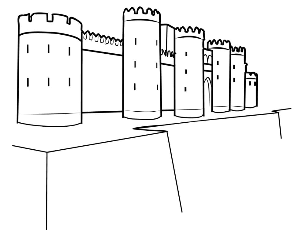 The Aljafería Palace in Spain coloring page