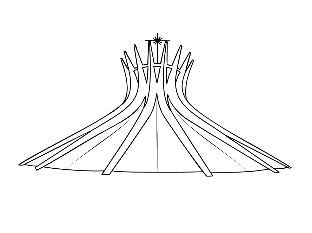 The Cathedral of Brasília coloring page