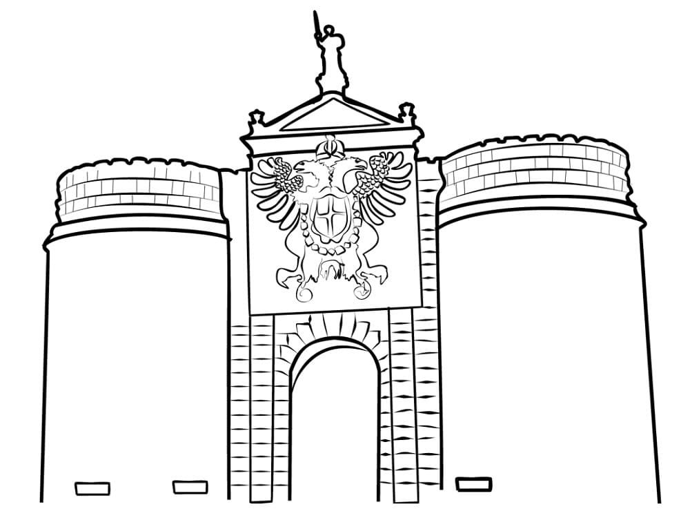 The Church Of Santiago El Mayor in Spain coloring page