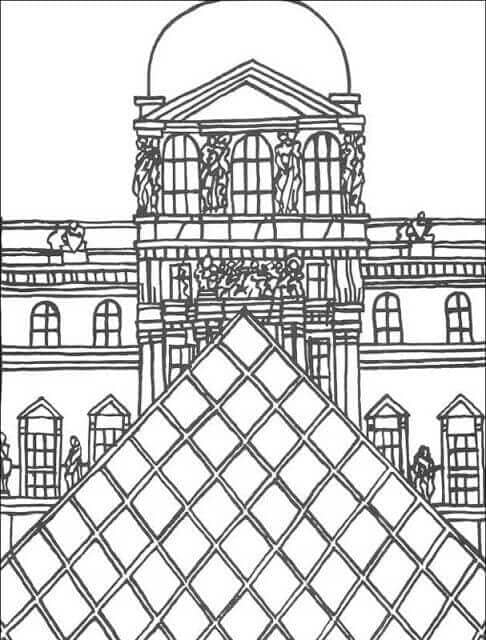 The Louvre coloring page - Download, Print or Color Online for Free