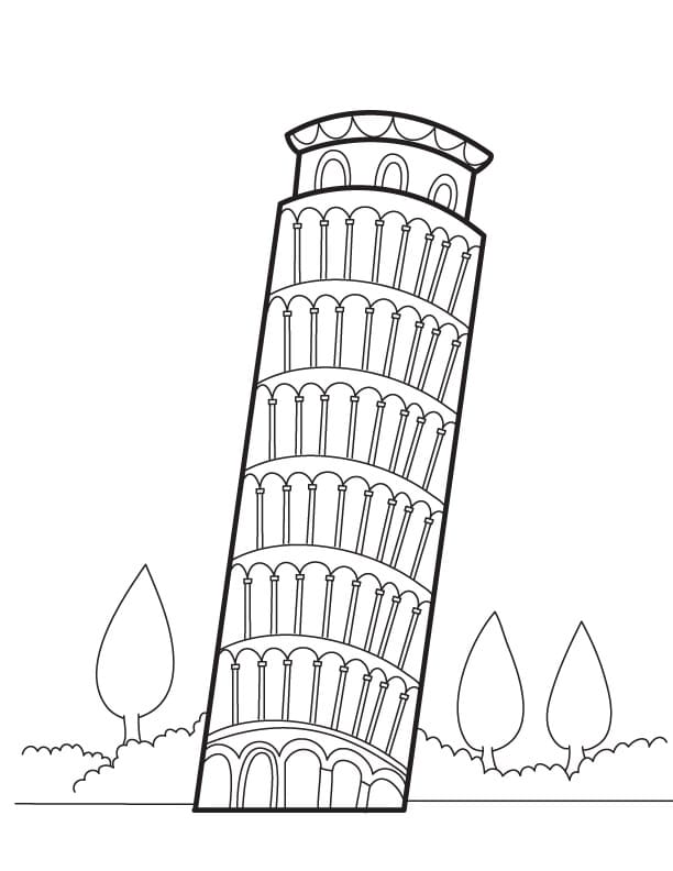 Tower of Pisa coloring page - Download, Print or Color Online for Free