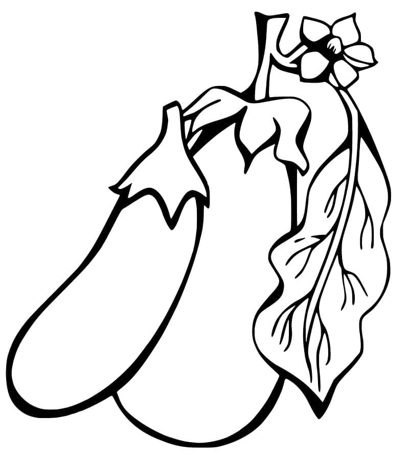 Two Eggplants coloring page