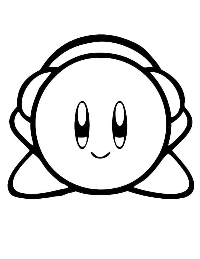 Very Happy Kirby coloring page