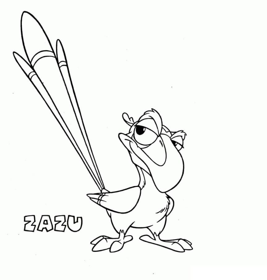 Zazu in The Lion King coloring page