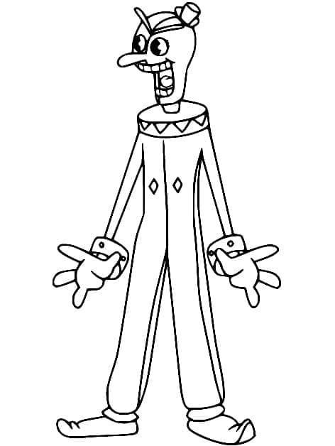 Beppi the Clown in Cuphead coloring page