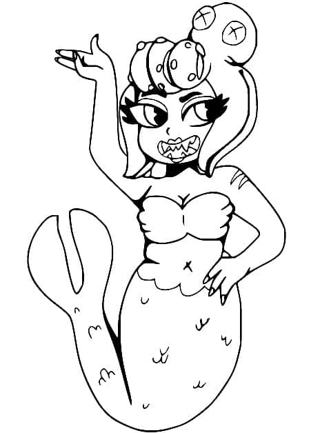 Cala Maria in Cuphead coloring page