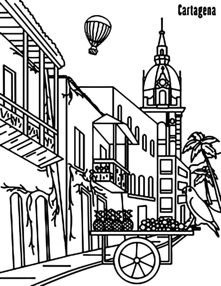 Cartagena de Indias coloring page