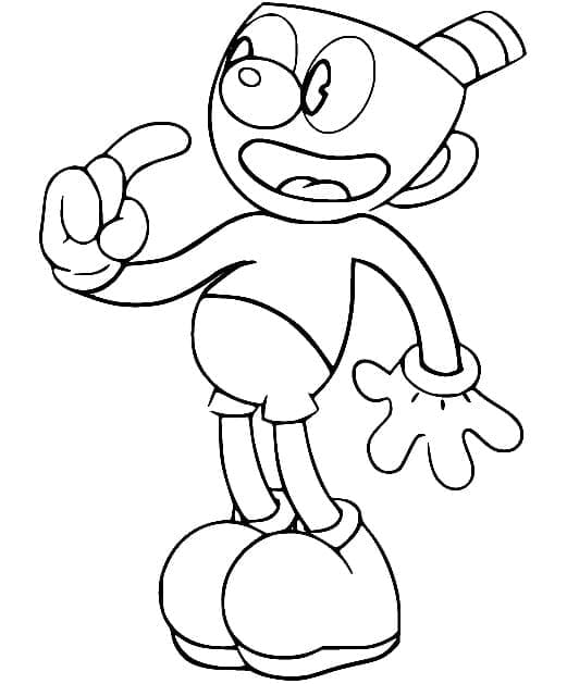 Cartoon Cuphead coloring page