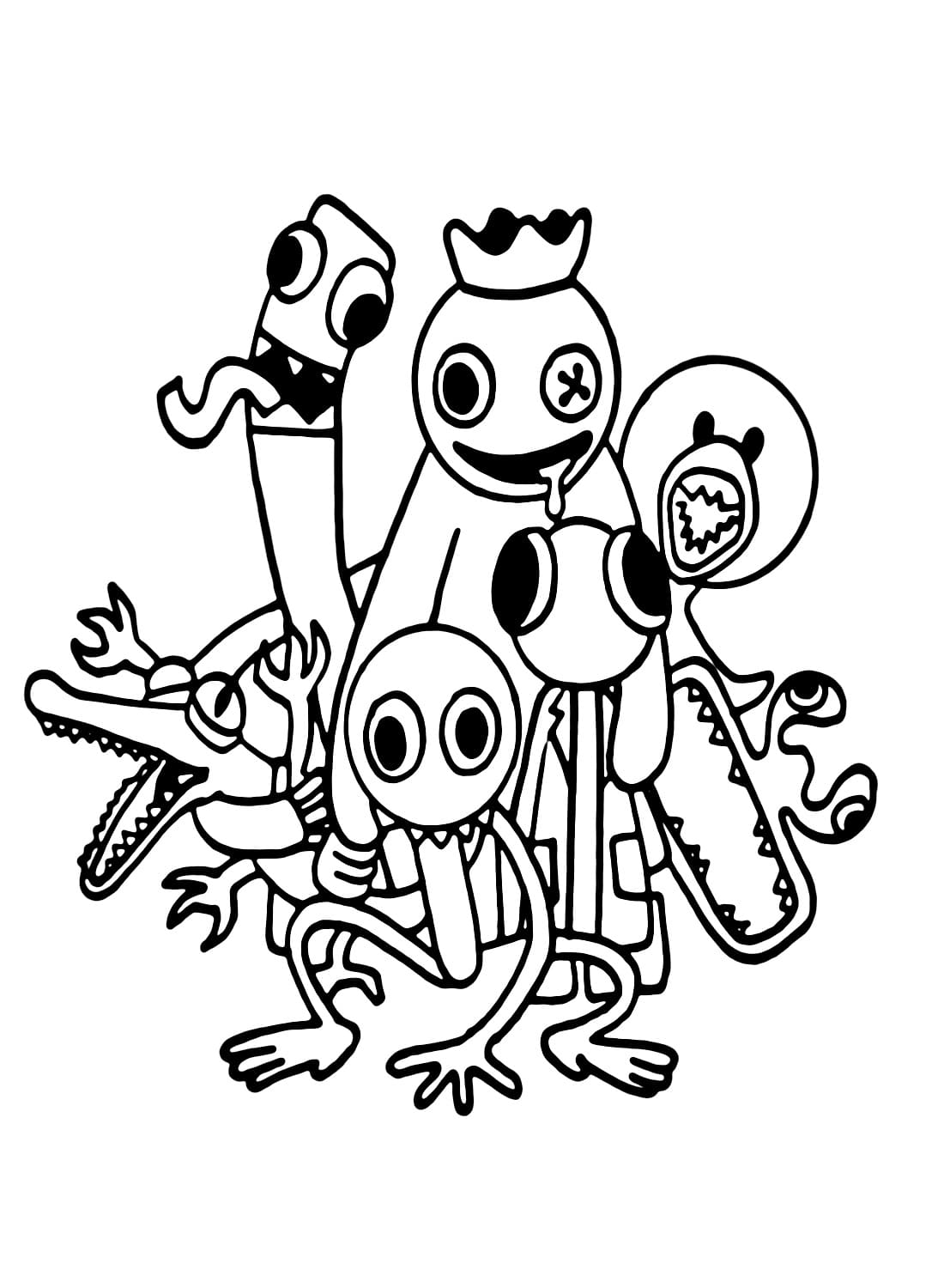 Characters in Rainbow Friends coloring page - Download, Print or Color ...