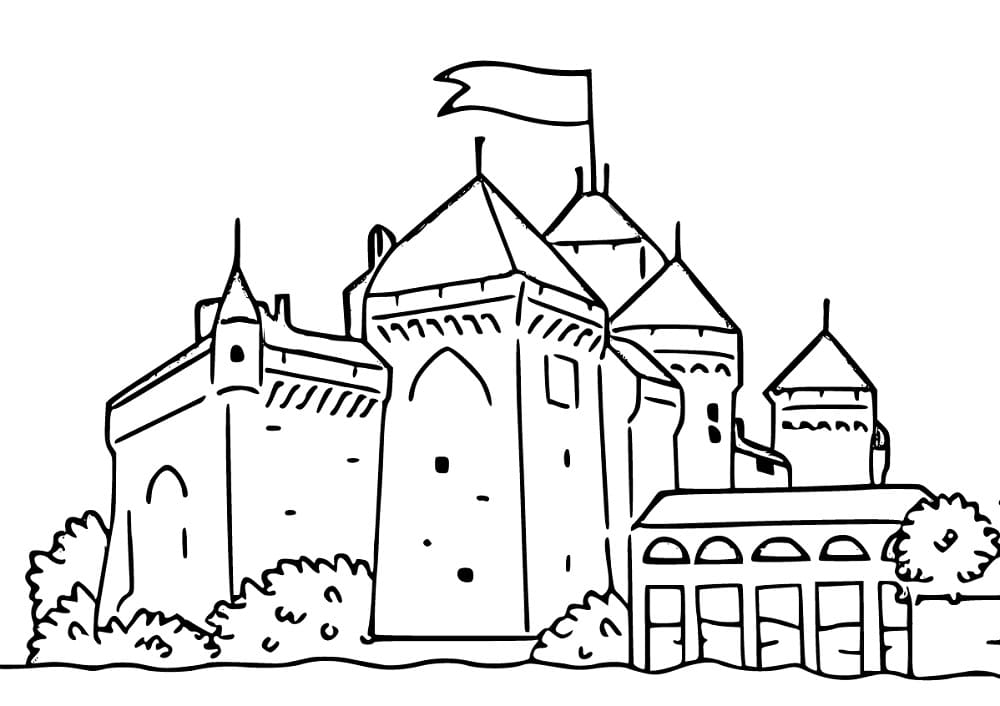 Chillon Castle coloring page