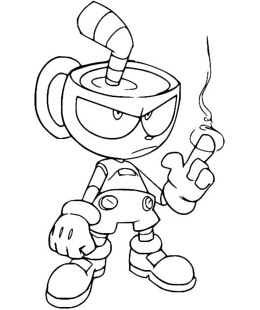 Cool Cuphead coloring page