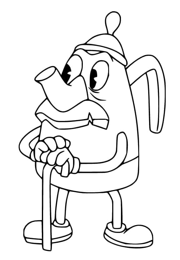 Elder Kettle from Cuphead coloring page