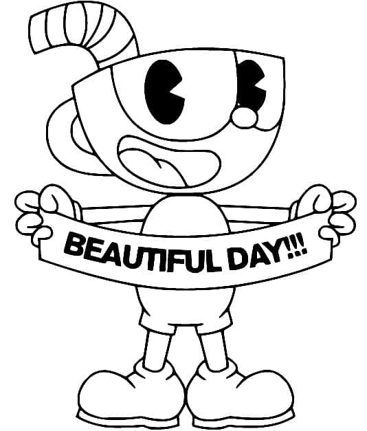 Free Cuphead coloring page