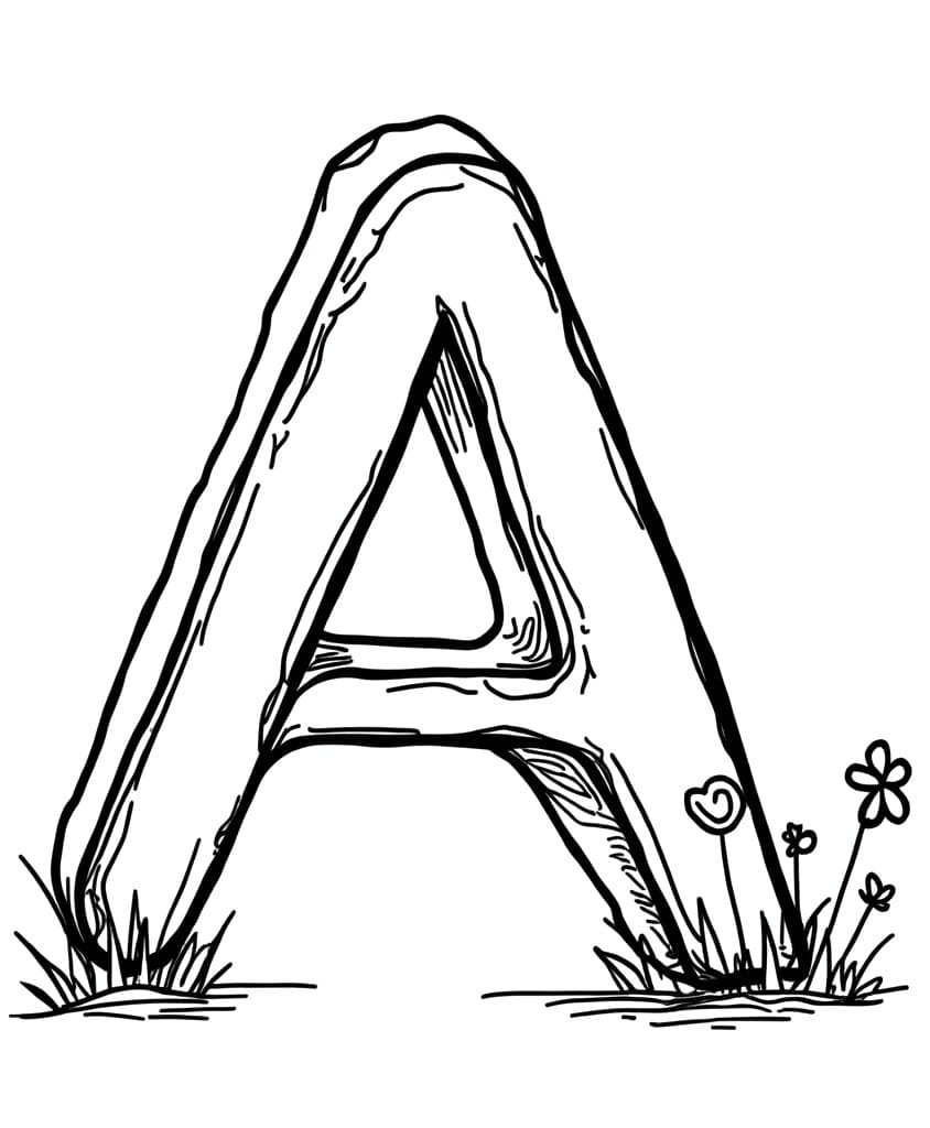 Free Drawing of Letter A coloring page