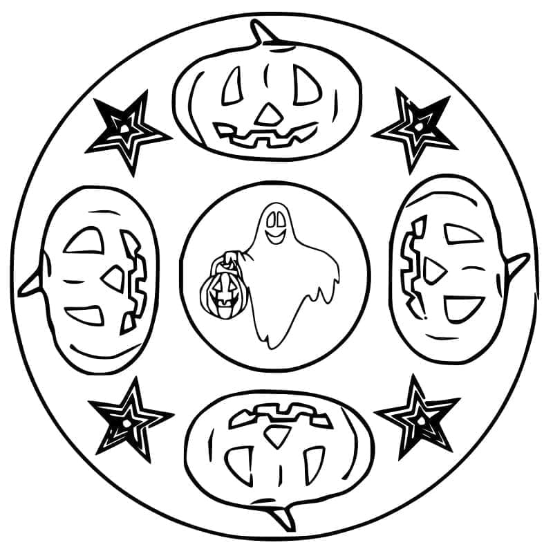 Free Printable Halloween Mandala coloring page