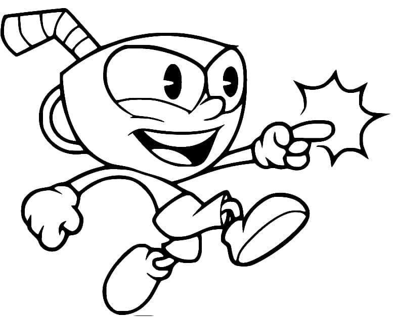 Fun Cuphead coloring page