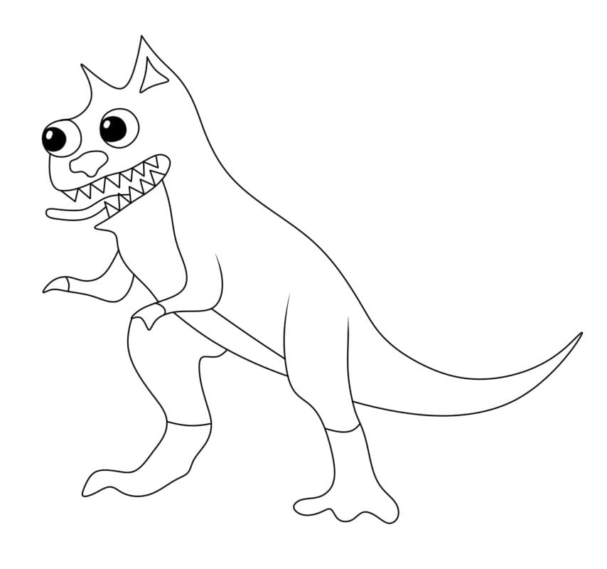 Garten of Banban 5 Kittysaurus coloring page