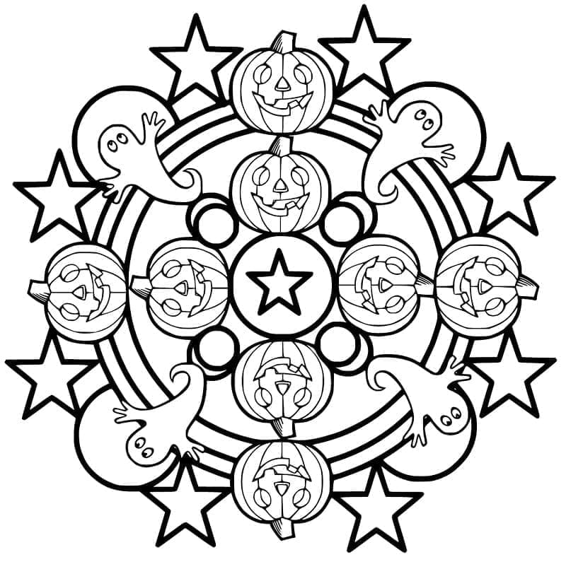 Halloween Mandala For Free coloring page