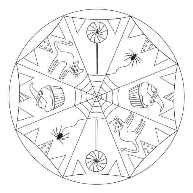 Halloween Mandala Free coloring page