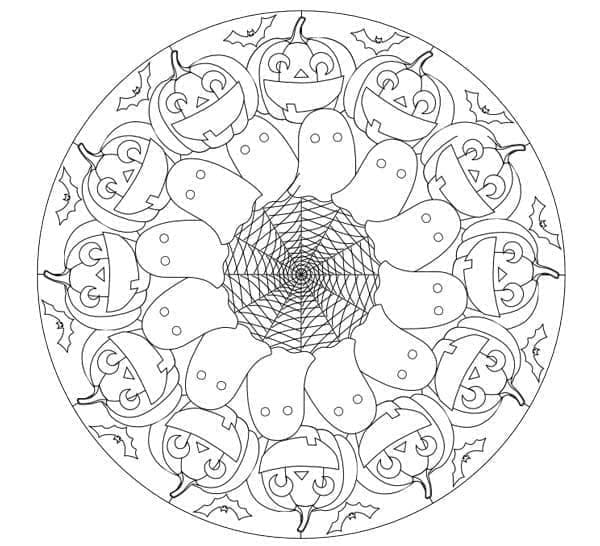 Halloween Mandala Image coloring page