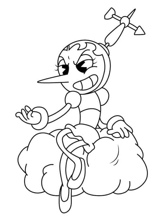 Hilda Berg from Cuphead coloring page