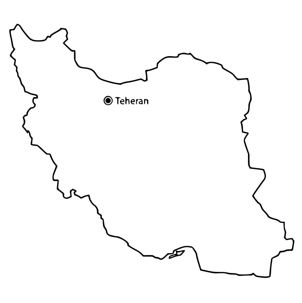 Iran Map coloring page - Download, Print or Color Online for Free