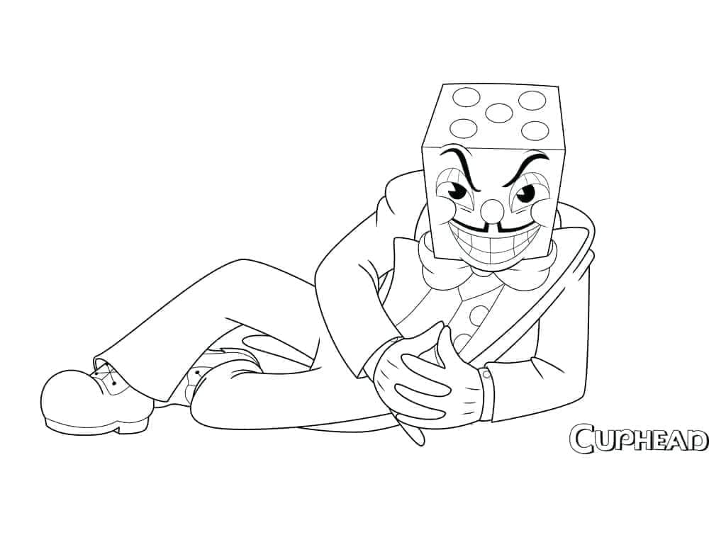 King Dice in cuphead coloring page