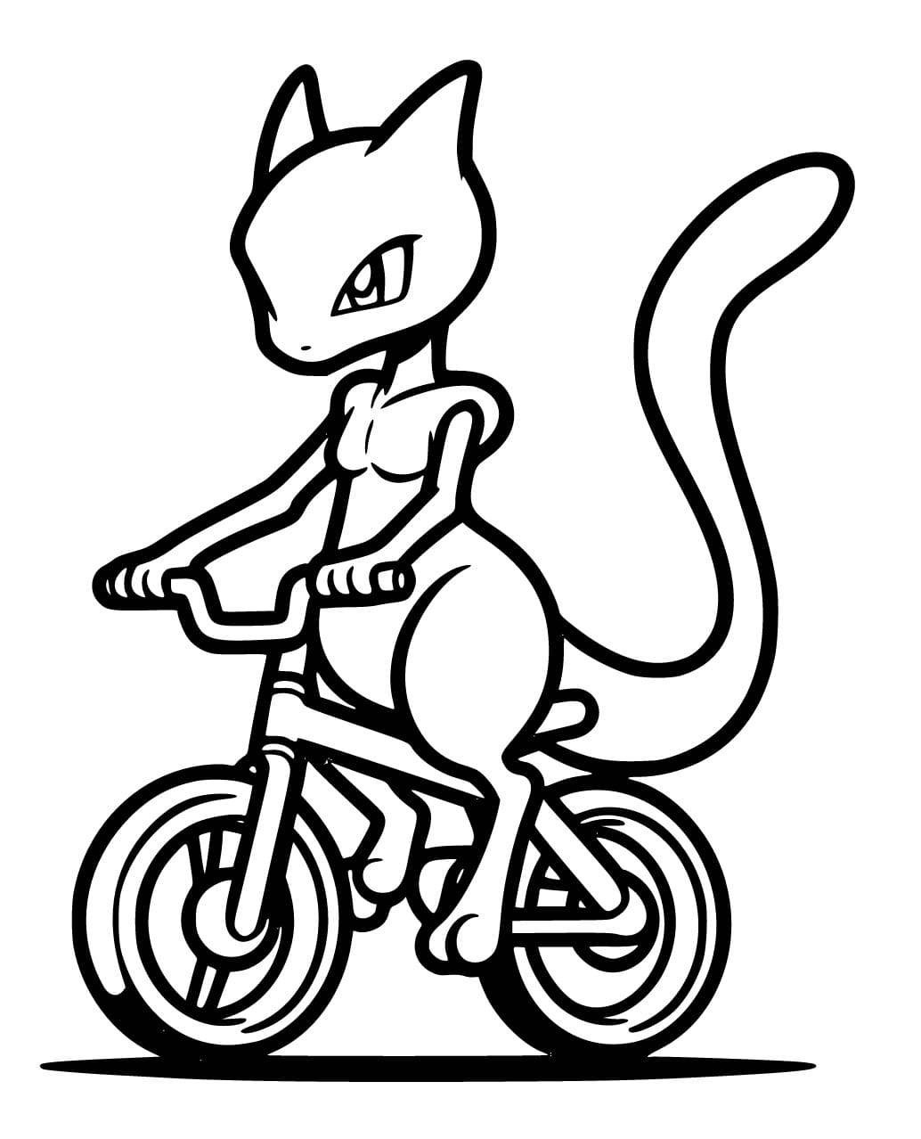 Mewtwo is Riding Bike