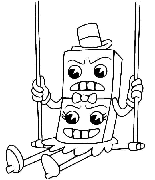 Pip and Dot from Cuphead coloring page