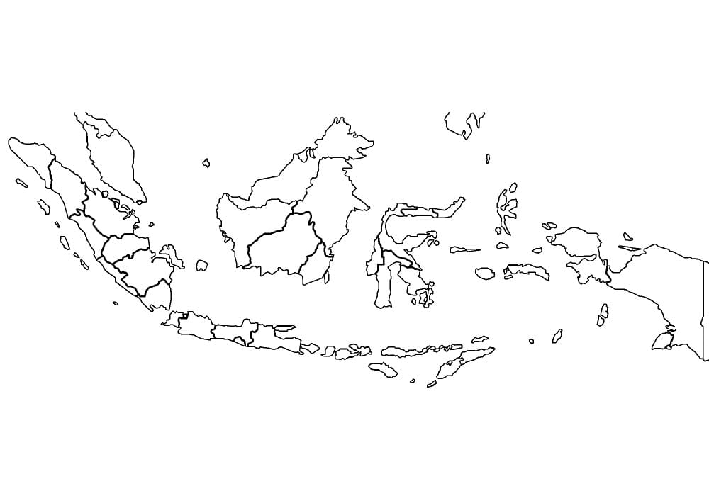 Printable Indonesia Map coloring page - Download, Print or Color Online ...