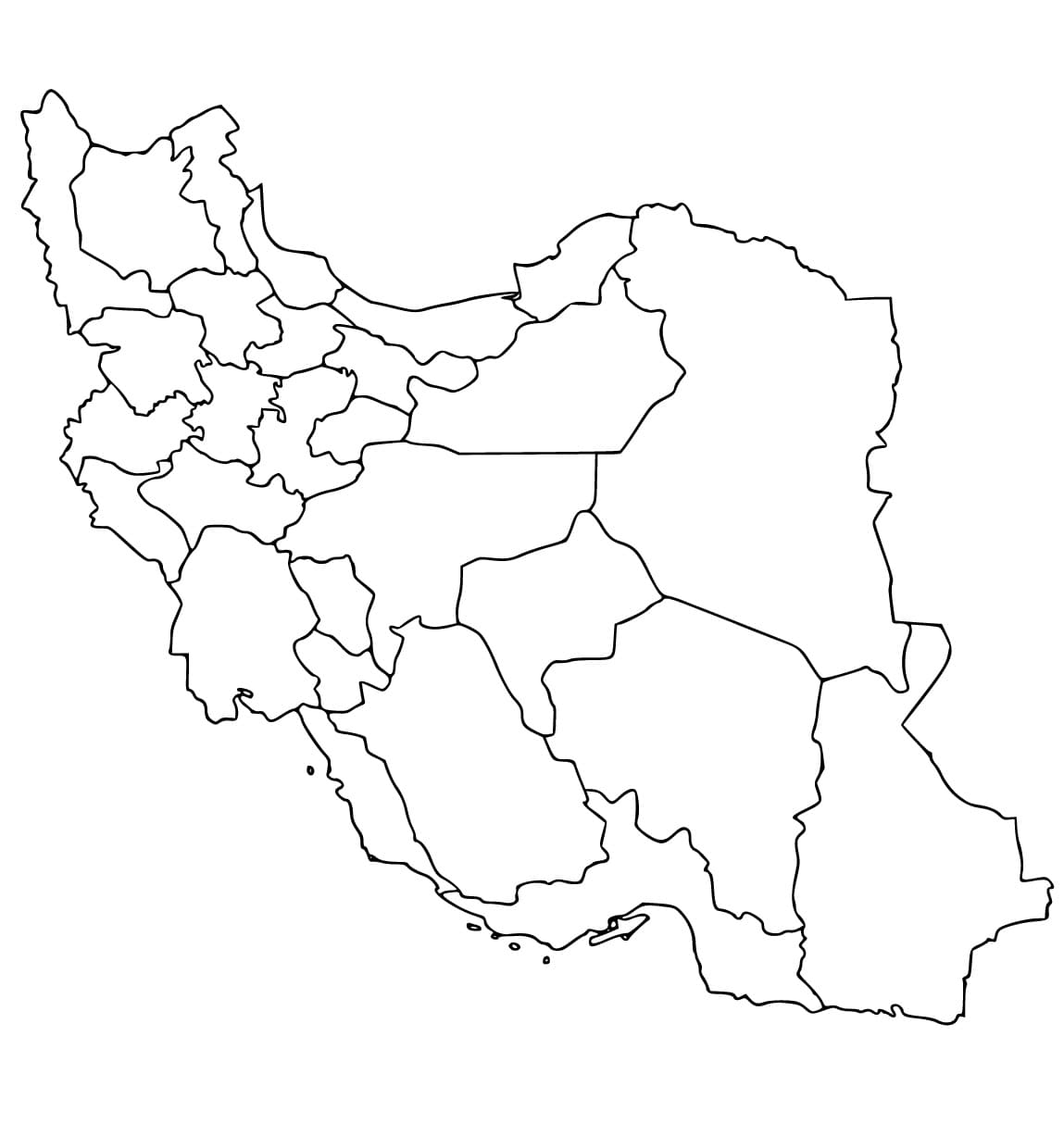 Printable Iran Map coloring page - Download, Print or Color Online for Free
