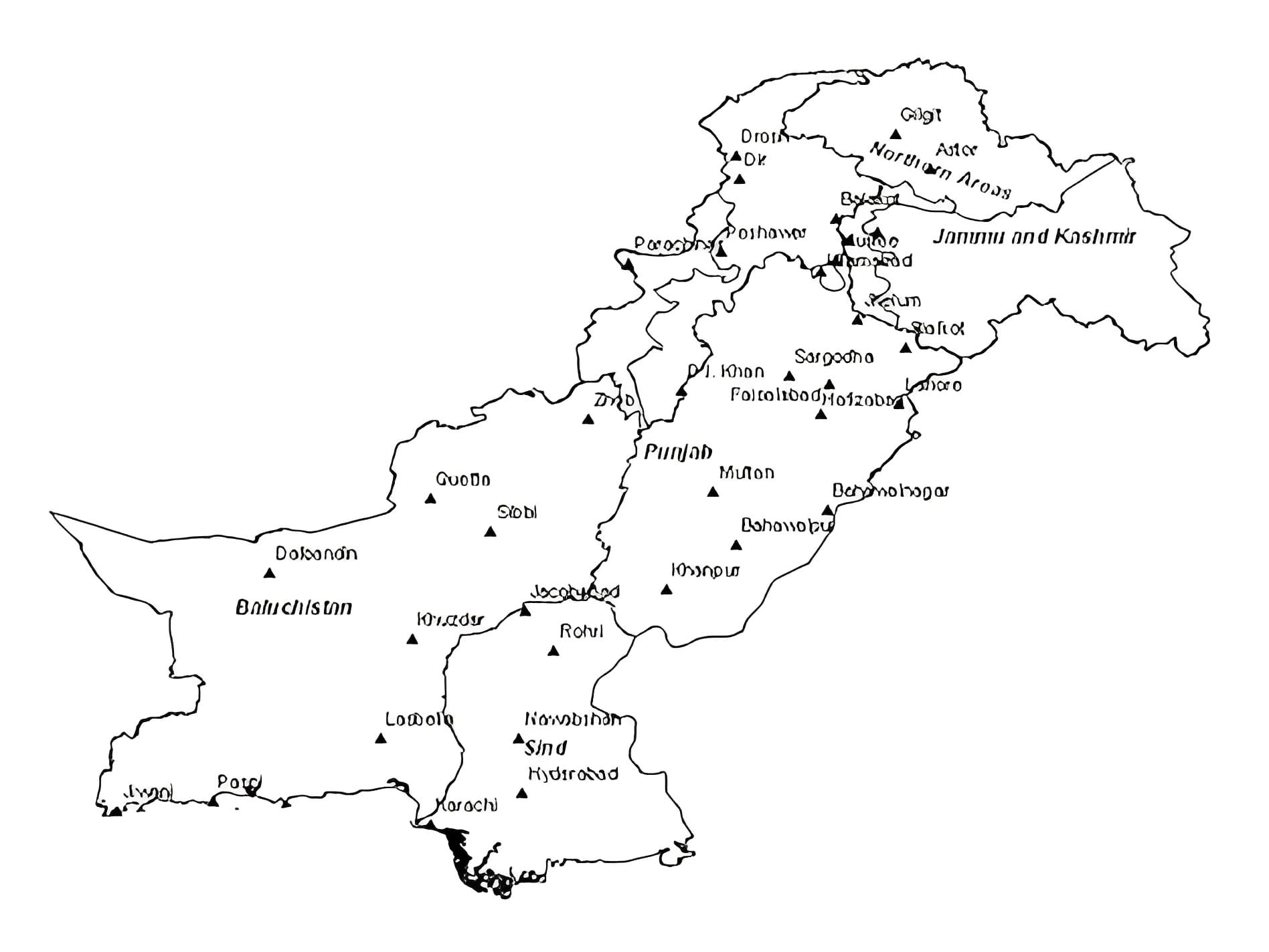 The Map of Pakistan