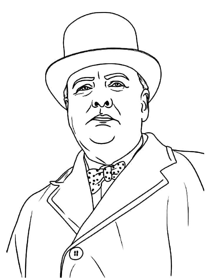 Winston Churchill coloring page