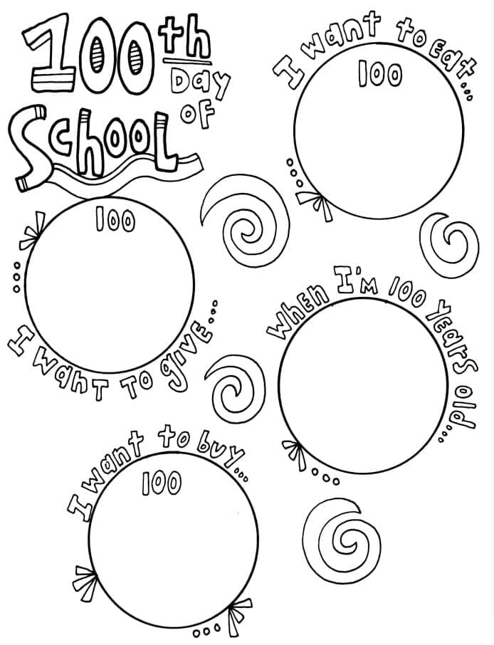 100th Day Of School Coloring Pages ColoringLib