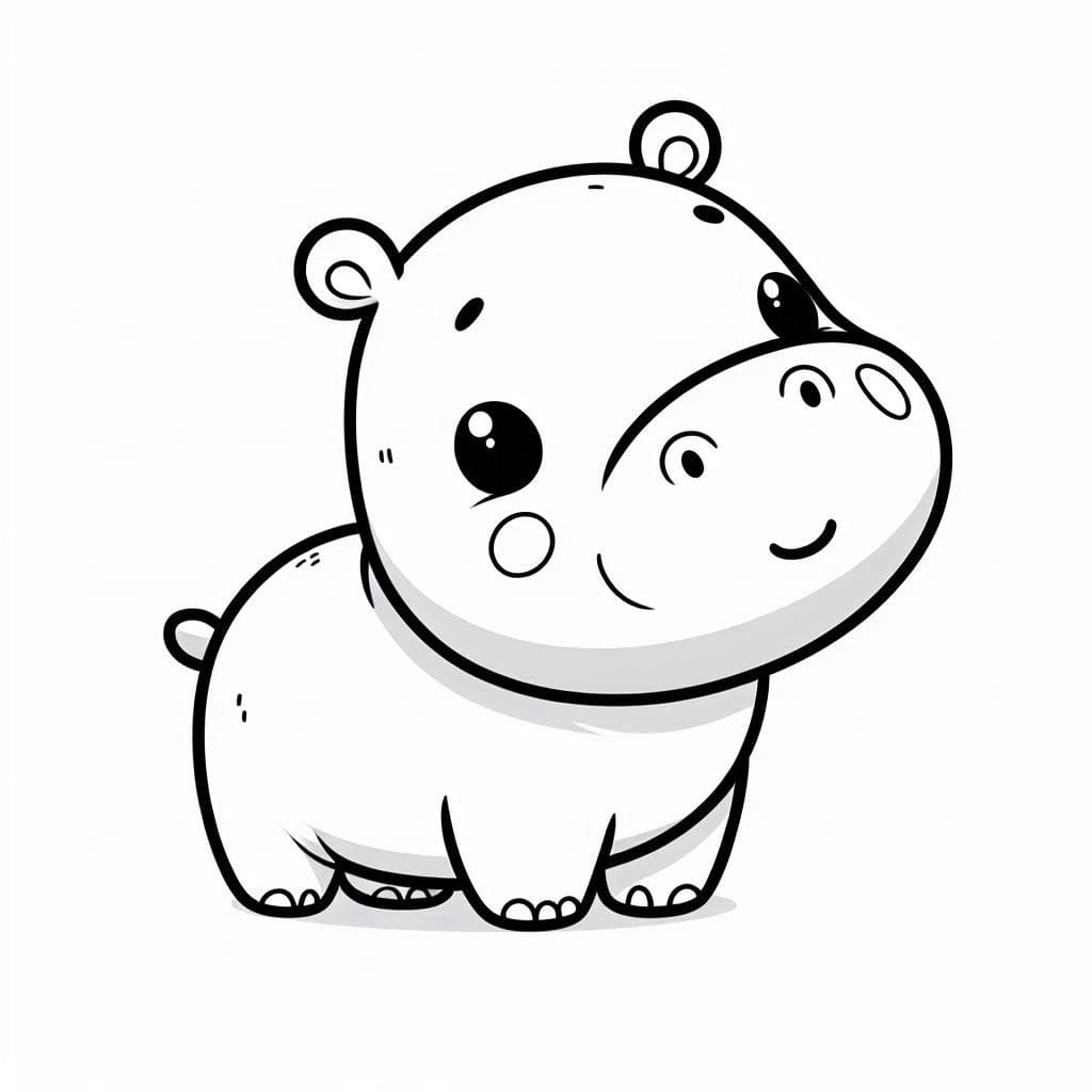 A Baby Hippo coloring page