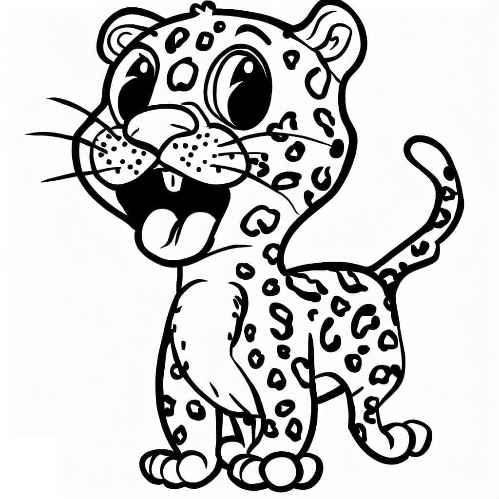 A Happy Leopard coloring page - Download, Print or Color Online for Free