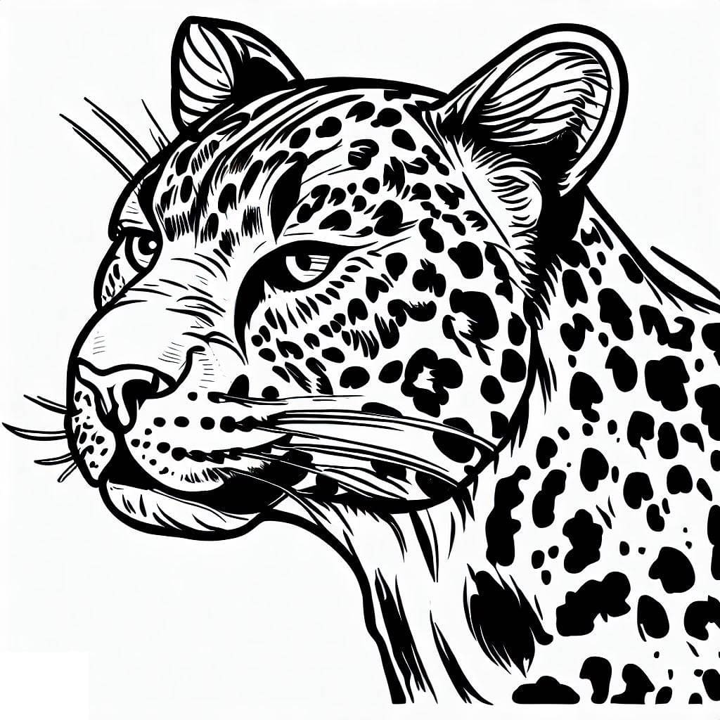 A Leopard Portrait coloring page - Download, Print or Color Online for Free