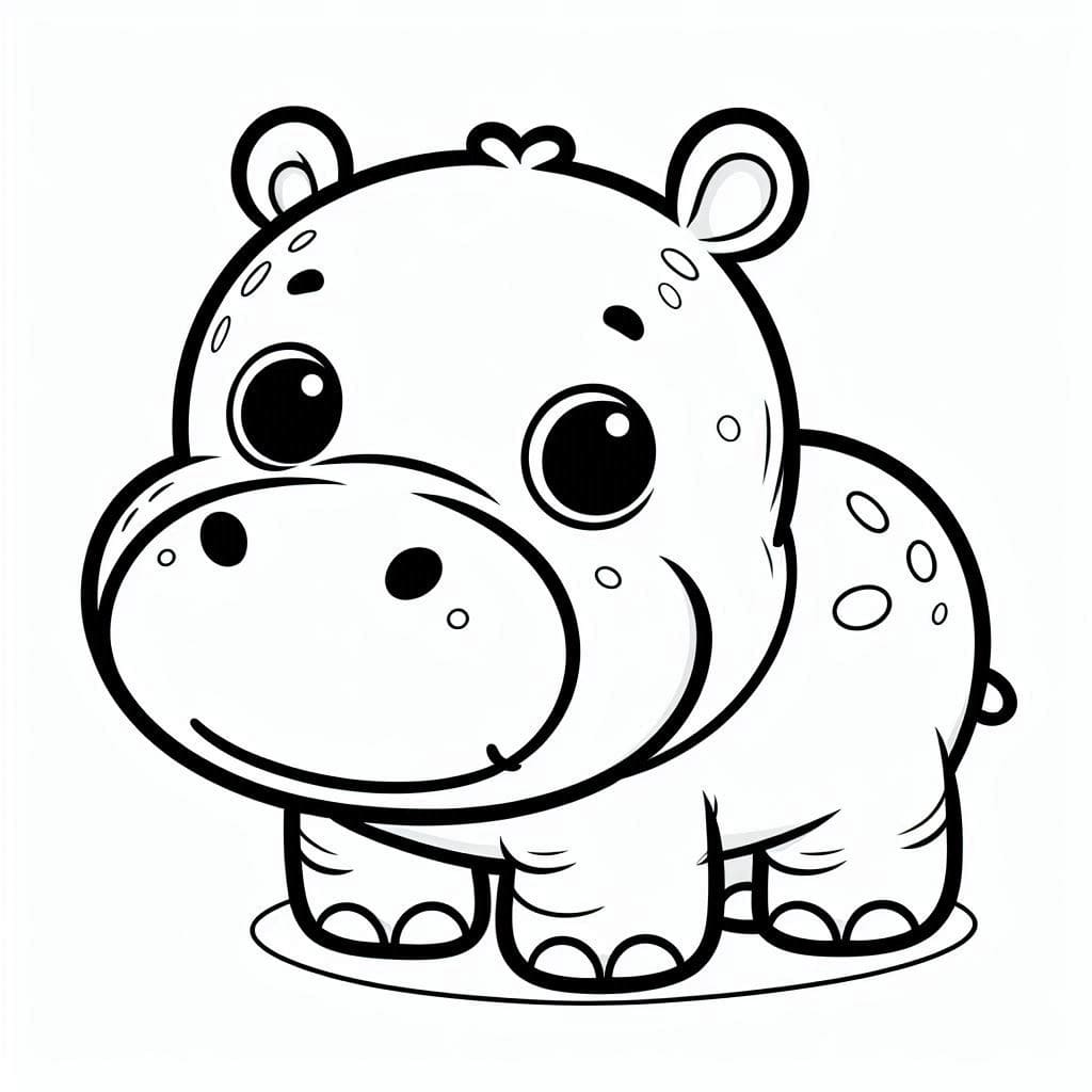 A Little Hippo coloring page