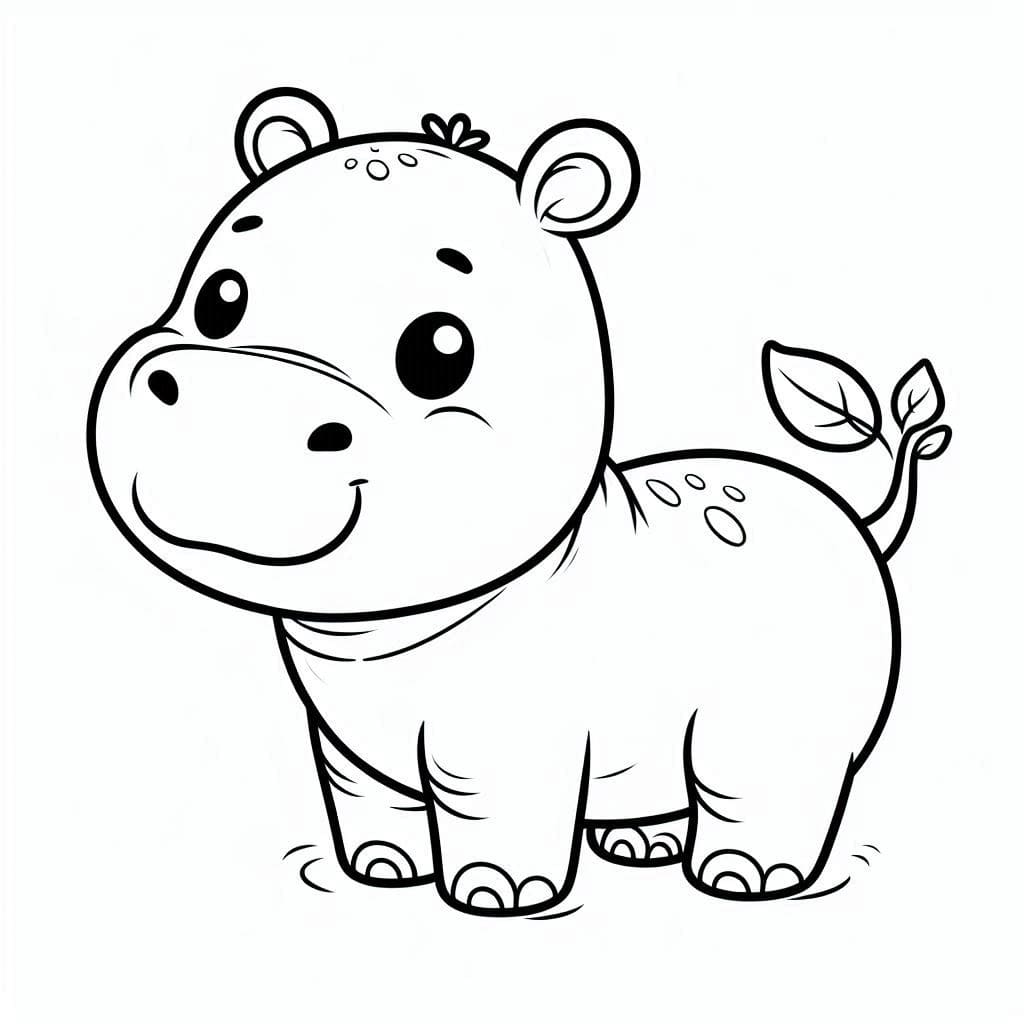 A Lovely Hippo coloring page