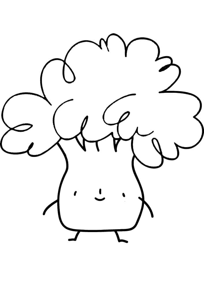 A Simple Broccoli coloring page