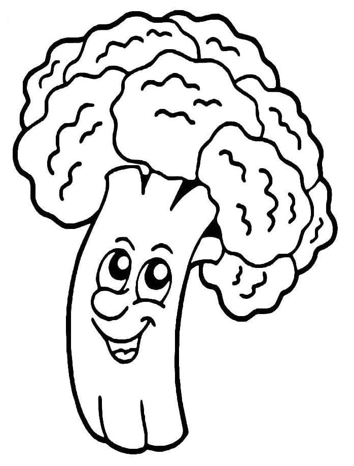 A Smiling Broccoli coloring page