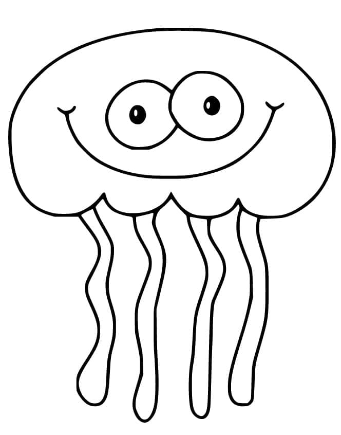 A Smiling Jellyfish coloring page