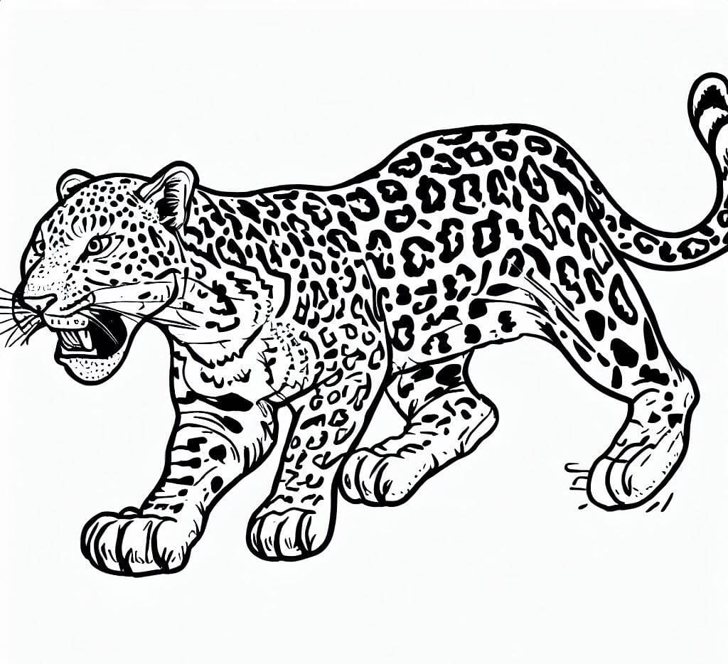A Wild Leopard coloring page - Download, Print or Color Online for Free