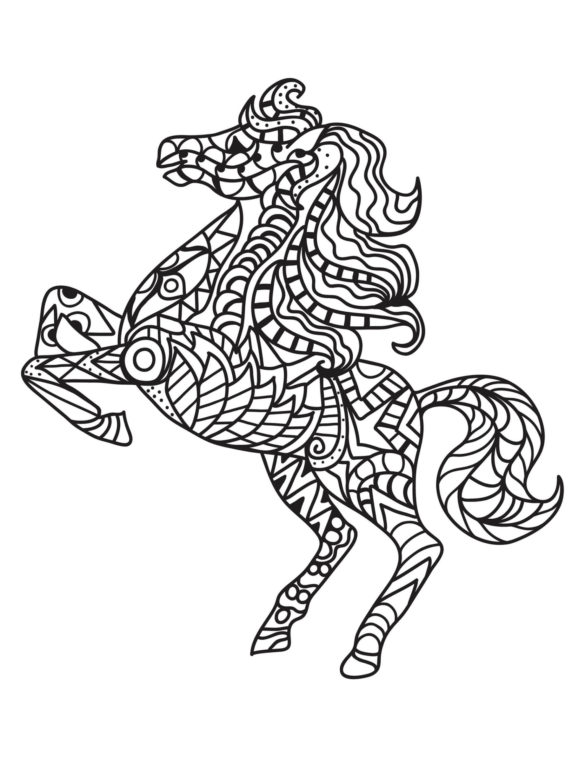 Adorable Horse Mandala coloring page - Download, Print or Color Online ...