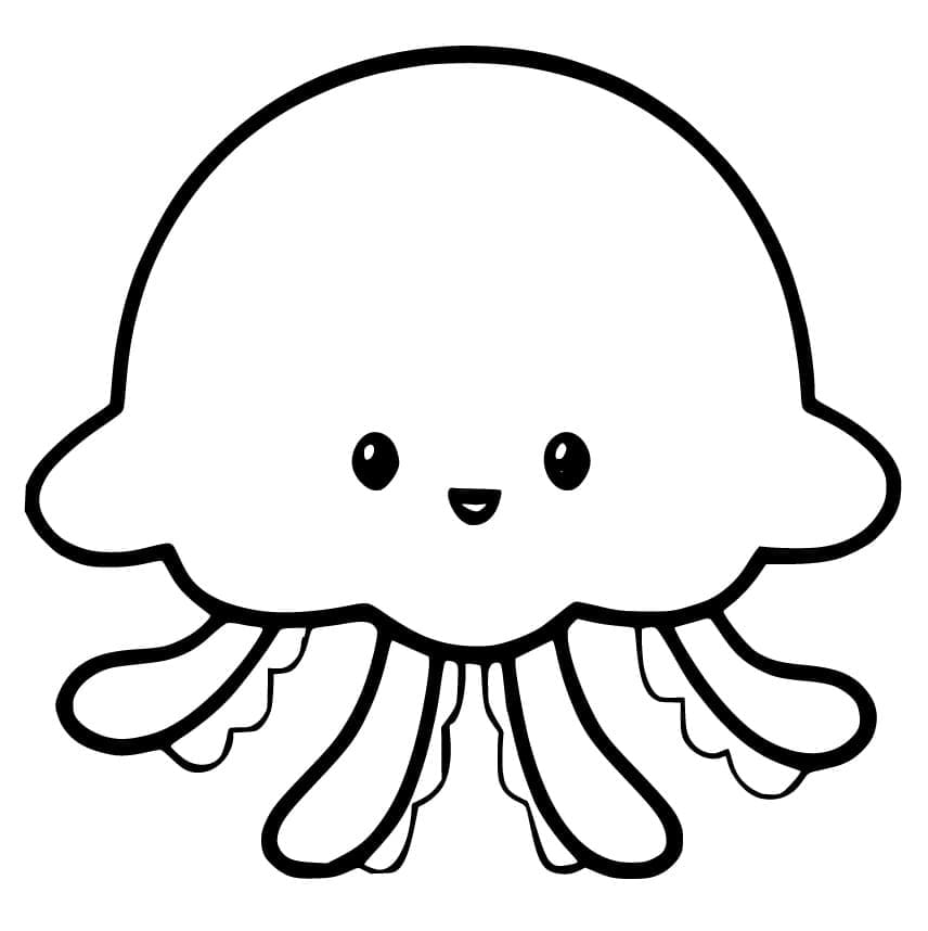 Adorable Jellyfish coloring page