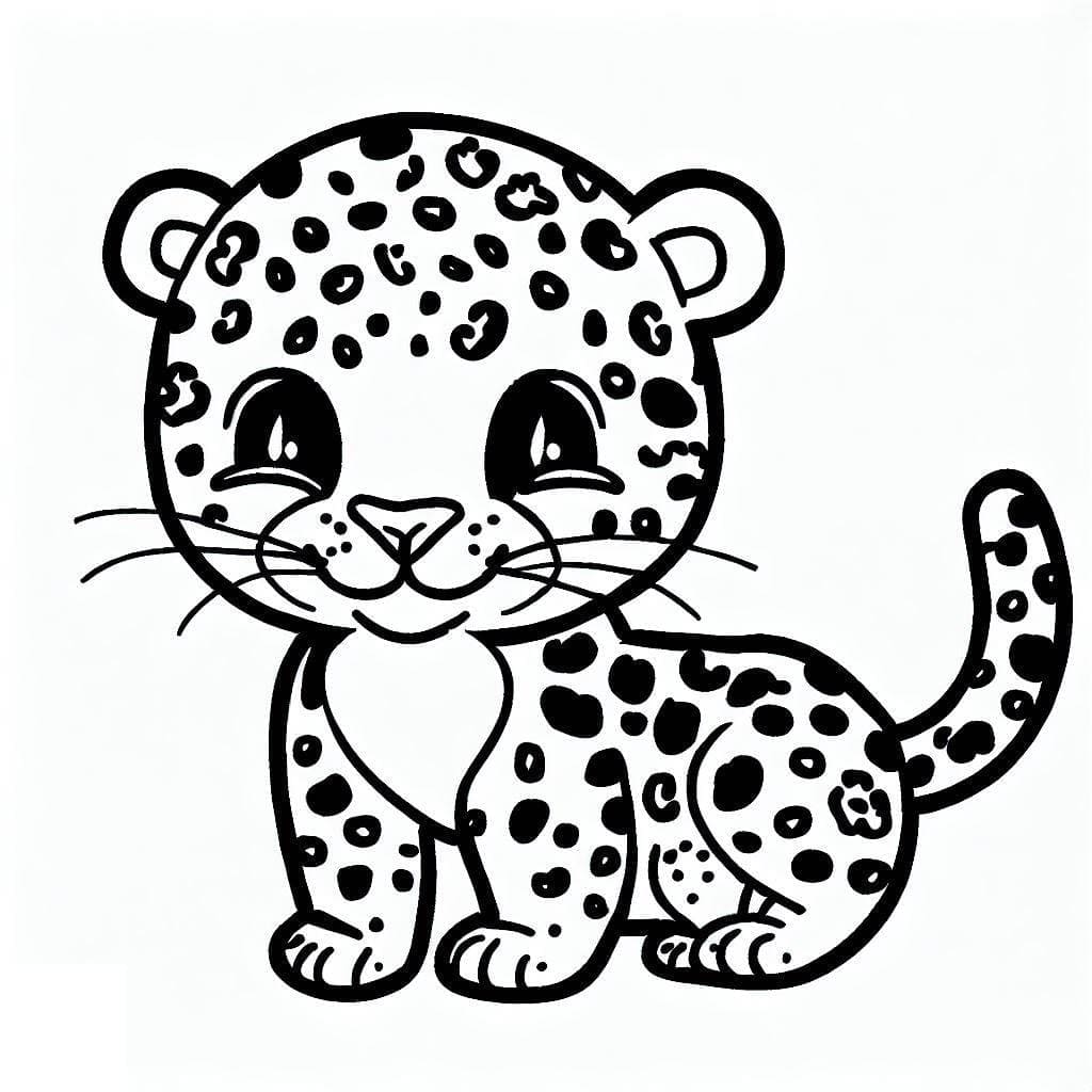 Adorable Leopard coloring page - Download, Print or Color Online for Free