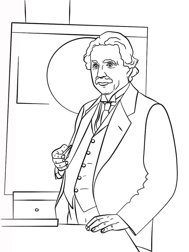 Albert Einstein Printable coloring page