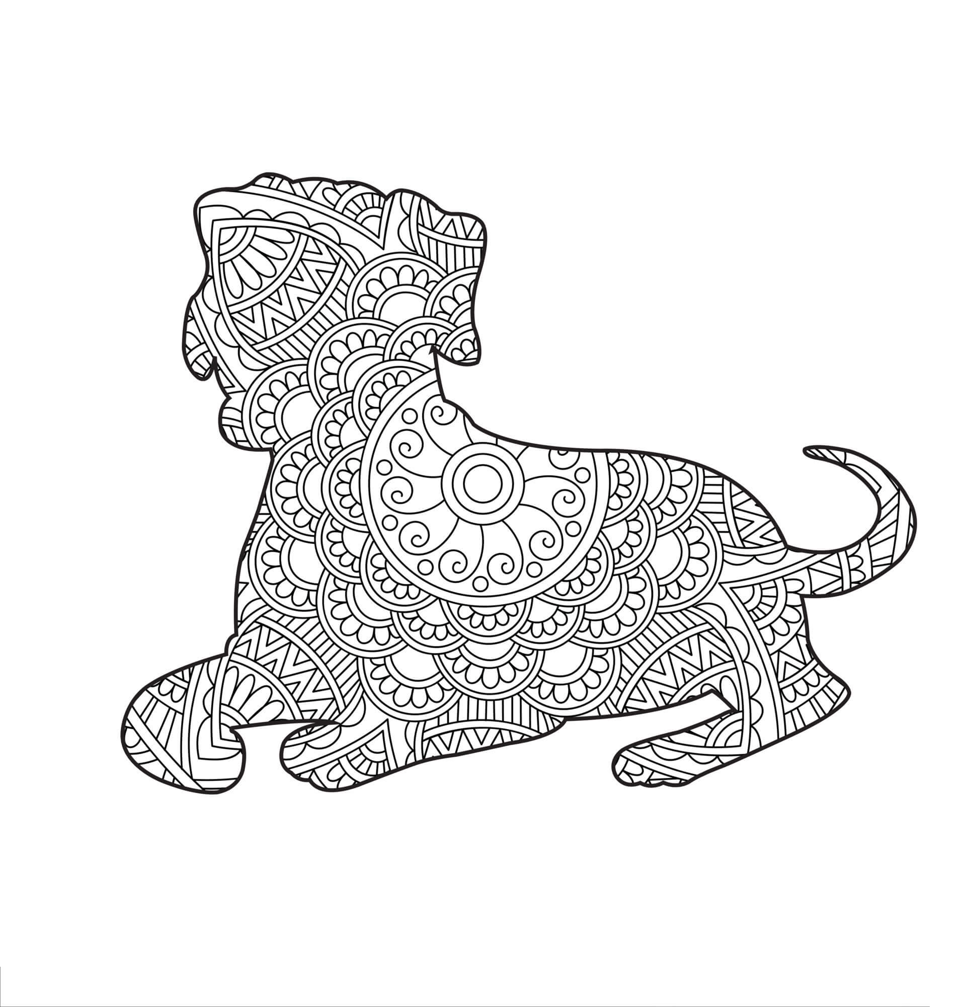 Amazing Dog Mandala coloring page