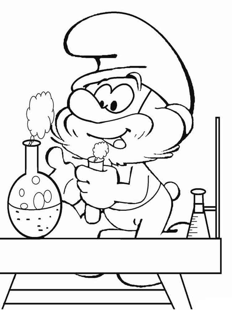 Amazing Papa Smurf coloring page