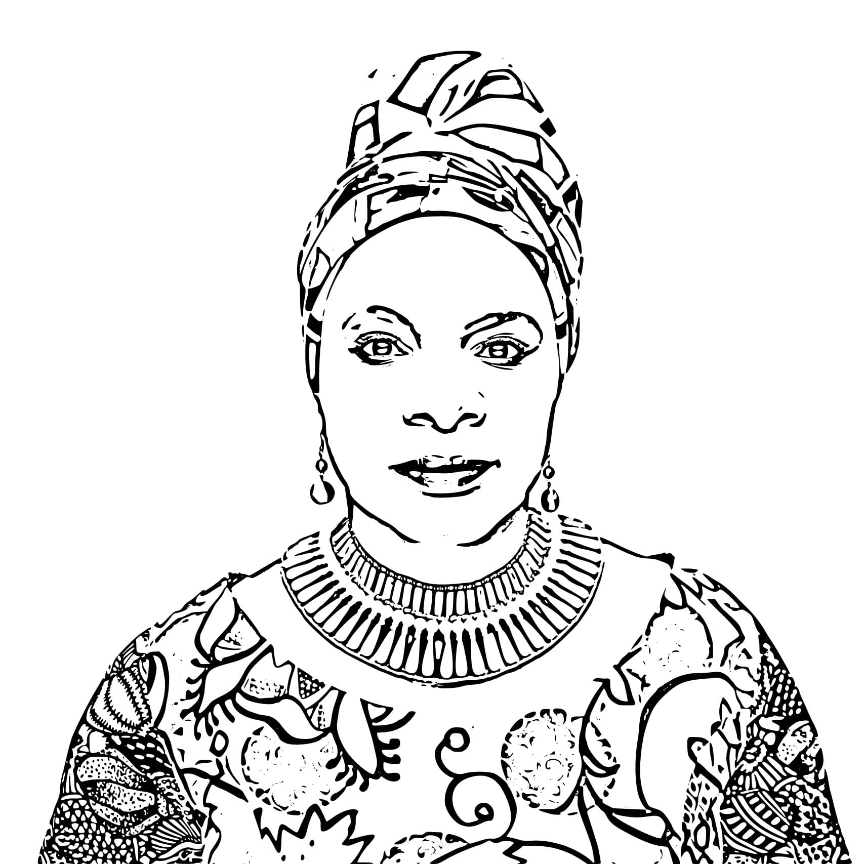 Angélique Kidjo coloring page - Download, Print or Color Online for Free